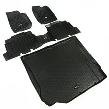 Load image into Gallery viewer, Rugged Ridge Floor Liner Front/Rear/Cargo Black 2007-2010 Jeep Wrangler JK 4 Dr
