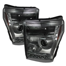 Load image into Gallery viewer, Spyder Ford Super Duty 11-15 Projector Headlights LED Halo DRL Smke Low 9006 PRO-YD-FS11-HL-SM
