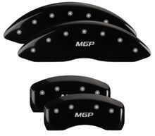 Load image into Gallery viewer, MGP 4 Caliper Covers Engraved Front &amp; Rear MGP Black Finish Silver Char 2019 Lincoln Nautilus
