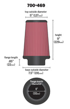 Load image into Gallery viewer, Airaid Universal Air Filter - Cone 6 x 7 1/4 x 5 x 9
