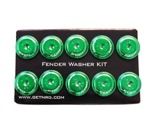 Load image into Gallery viewer, NRG Fender Washer Kit w/Color Matched M6 Bolt Rivets For Plastic (Green) - Set of 10
