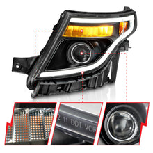 Load image into Gallery viewer, ANZO 11-15 Ford Explorer (w/Factory Halogen HL Only) Projector Headlights w/Light Bar Black Housing
