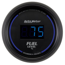 Load image into Gallery viewer, Autometer Cobalt Digital 52.4mm Black Programmable Empty-Full Range Fuel Level Gauge
