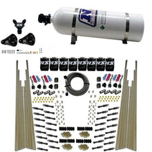 Load image into Gallery viewer, Nitrous Express 8 Cyl Dry Direct Port Four Stage 8 Solenoids Nitrous Kit (200-600HP) w/15lb Bottle
