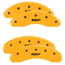 Load image into Gallery viewer, MGP 4 Caliper Covers Engraved Front &amp; Rear MGP Yellow Finish Black Char 2019 Toyota CH-R
