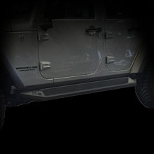 Load image into Gallery viewer, DV8 Offroad 07-18 Jeep Wrangler JK Plated Steel Rock Slider Steps - Matte Black (4 Door Only)
