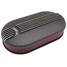 Load image into Gallery viewer, Edelbrock Air Cleaner Classic Series Oval Aluminum 17 5In X 9 35In X 4 45In Dual Carburetor Black

