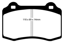 Load image into Gallery viewer, EBC 96-00 Lotus Esprit Turbo 2.0 Turbo GT3 Redstuff Front Brake Pads

