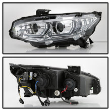 Load image into Gallery viewer, Spyder 16-18 Honda Civic 4Dr w/LED Seq Turn Sig Lights Proj Headlight - Chrome - PRO-YD-HC16-SEQ-C
