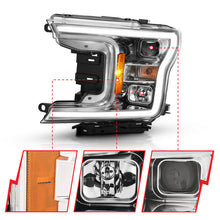 Load image into Gallery viewer, ANZO 2018-2019 Ford F-150 Projector Plank Style H.L. Chrome Amber (Without Switchback)
