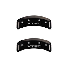 Load image into Gallery viewer, MGP 4 Caliper Covers Engraved Front &amp; Rear Vtech Black finish silver ch
