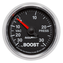 Load image into Gallery viewer, Autometer GS 52mm 30 In Hg.-Vac/30 PSI Mechanical Vacuum/Boost Gauge
