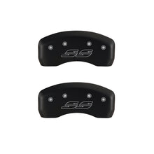 Load image into Gallery viewer, MGP 4 Caliper Covers Engraved Front &amp; Rear Impala style/SS Red finish silver ch
