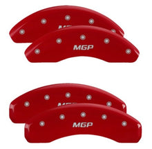 Load image into Gallery viewer, MGP 4 Caliper Covers Engraved Front &amp; Rear MGP Red Finish Silver Characters 2019 Toyota CH-R
