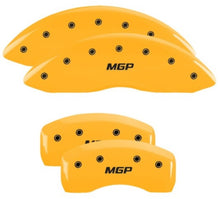 Load image into Gallery viewer, MGP 4 Caliper Covers Engraved Front &amp; Rear MGP Yellow Finish Black Characters 2019 Ford Edge

