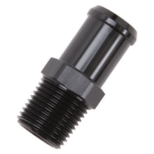 Load image into Gallery viewer, Edelbrock Hose End Straight 1/2In NPT to 3/4In Barb Black Anodize
