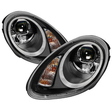 Load image into Gallery viewer, Spyder Porsche Cayman 05-08 Headlights - Halogen Model Only - DRL LED - Black PRO-YD-P98705-DRL-BK
