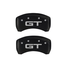 Load image into Gallery viewer, MGP 4 Caliper Covers Engraved Front 2015/Mustang Engraved Rear 2015/GT Red finish silver ch
