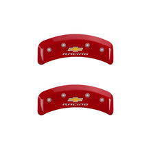 Load image into Gallery viewer, MGP 4 Caliper Covers Engraved F &amp; R Chevy Racing Red Finish Silver Char 1988 Chevrolet Corvette
