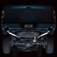 Load image into Gallery viewer, AWE Tuning 2021+ Ford F-150 Tremor (w/ Bumper Cutouts) 0FG Resonated Catback - Diamond Black Tips
