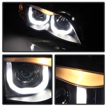 Load image into Gallery viewer, Spyder BMW E46 3-Series 02-05 4DR Projector Headlights 1PC 3D Halo Blk PRO-YD-BMWE4602-4D-3DDRL-BK
