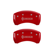 Load image into Gallery viewer, MGP 4 Caliper Covers Engraved Front &amp; Rear Lincoln Yellow finish black ch
