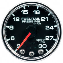 Load image into Gallery viewer, Autometer Spek-Pro Gauge Rail Press 2 1/16in 30Kpsi Stepper Motor W/Peak &amp; Warn Blk/Chrm

