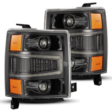 Load image into Gallery viewer, AlphaRex 14-15 Chevy 1500 PRO-Series Projector Headlights, Alpha-Black w/ Sequential Signal &amp;  DRL
