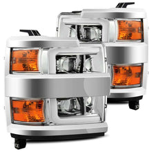 Load image into Gallery viewer, AlphaRex 15-19 Chevy Silverado 2500HD PRO-Series Headlight Plank Chrome w/Activ Light/Seq Signal/DRL
