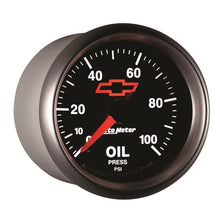 Load image into Gallery viewer, Autometer GM Bowtie Black 2-1/16in 0-100 PSI Oil Pressure - Stepper Motor
