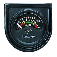 Load image into Gallery viewer, Autometer AutoGage Gauge Console 1.5in 100psi Electric Oil Pressure Gauge - Black Dial/Black Bezel
