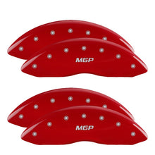 Load image into Gallery viewer, MGP 4 Caliper Covers Engraved Front &amp; Rear MGP Red finish silver ch
