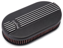 Load image into Gallery viewer, Edelbrock Air Cleaner Classic Series Oval Aluminum Top Cloth Element 17 5In X 9 35In X 3 9In Black
