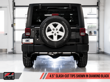 Load image into Gallery viewer, AWE Tuning 07-18 Jeep Wrangler JK/JKU 3.6L Tread Edition Axle-Back Dual Exhaust - Diamond Black Tips

