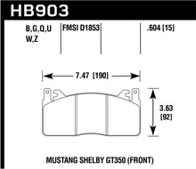 Load image into Gallery viewer, Hawk DTC-80 15-17 Ford Mustang Shelby GT350/GT350R Front Brake Pads
