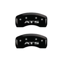 Load image into Gallery viewer, MGP 4 Caliper Covers Engraved Front Cadillac Engraved Rear ATS Black finish silver ch
