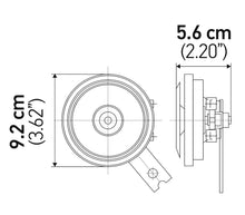 Load image into Gallery viewer, Hella Horn Kit Bx Blk Disc 92Mm 12V Univ
