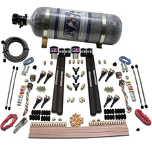 Load image into Gallery viewer, Nitrous Express SX2 Dual Stage/Gas/Rails 8 Nozzles Nitrous Kit (200-1200HP) w/Composite Bottle
