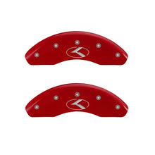 Load image into Gallery viewer, MGP 2 Caliper Covers Engraved Front Circle K/Kia Red Finish Silver Char 2018 Kia Rio

