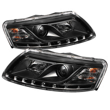 Load image into Gallery viewer, Spyder Audi A6 05-07 Projector Headlights Halogen Model Only - DRL Black PRO-YD-ADA605-DRL-BK
