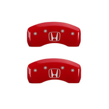 Load image into Gallery viewer, MGP 4 Caliper Covers Engraved Front Honda Engraved Rear H Logo Red finish silver ch
