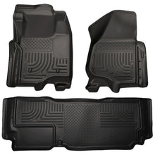 Load image into Gallery viewer, Husky Liners 2012.5 Ford SD Super Cab WeatherBeater Combo Black Floor Liners (w/o Manual Trans Case)

