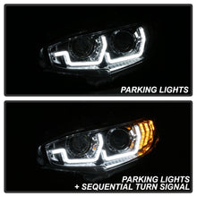 Load image into Gallery viewer, Spyder 16-18 Honda Civic 4Dr w/LED Seq Turn Sig Lights Proj Headlight - Chrome - PRO-YD-HC16-SEQ-C
