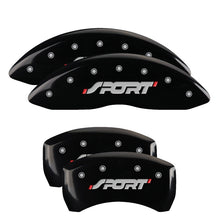 Load image into Gallery viewer, MGP 4 Caliper Covers Engraved Front &amp; Rear SPORT Black finish silver ch
