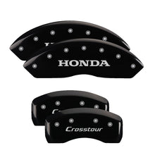 Load image into Gallery viewer, MGP 4 Caliper Covers Engraved Front Honda Engraved Rear Crosstour Black finish silver ch
