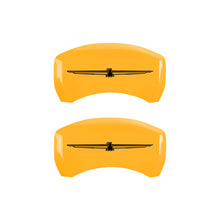 Load image into Gallery viewer, MGP 4 Caliper Covers Eng Fr No Bolts/TBird Rr No Bolts/TBird Yel Finish Blk Char 05 Ford Thunderbird
