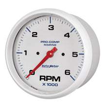 Load image into Gallery viewer, Autometer Marine White Ultra-Lite 5in In-Dash Tachometer 0-6K RPM
