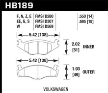 Load image into Gallery viewer, Hawk 85-92 Volkswagen Golf / 85-93 Volkswagen Cabriolet HT-10 Race Front Brake Pads
